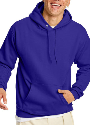 Hanes Men's Pullover EcoSmart Hooded Sweatshirt, Black, Large