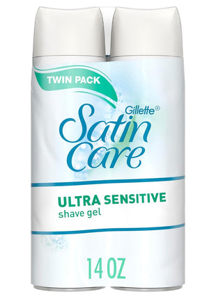 Gillette Satin Care Ultra Sensitive Shave Gel for Women, Pack of 2, 7oz Each, Frangrance Free