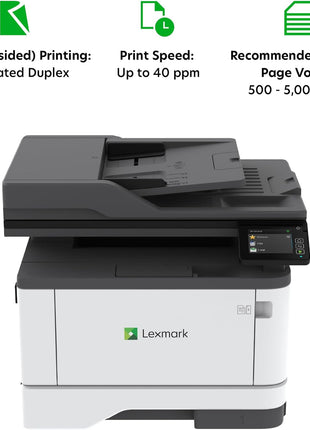 Lexmark MX331adn Black and White All-in-One Printer with Touchscreen, Laser Device with Optional Wireless Connection, Duplex Printing and Analogue Fax (3-Series) (29S0150) (1) (1)