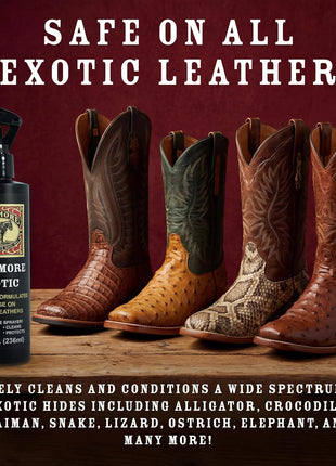 Bickmore Exotic 8oz - Specially Formulated Leather Spray Used to Clean Condition Polish and Protect Exotic Leathers & Reptile Skins