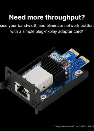 Synology Network Upgrade Module adds 1x 10GbE RJ-45 (E10G22-T1-Mini)