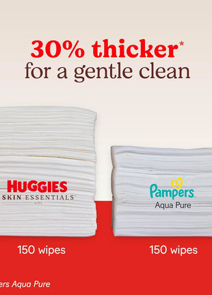 Huggies Skin Essentials Baby Wipes, Hypoallergenic, 99% Water, 10 Flip Top Packs (560 Wipes Total)