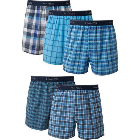 Hanes Men's Underwear Boxers Pack, Cool & Breathable Cotton Underwear, Moisture-Wicking Boxers for Men
