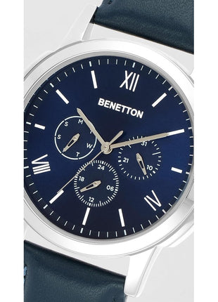United Colors of Benetton Men Blue Round Brass Dial Analogue Watch- UWUCG0802