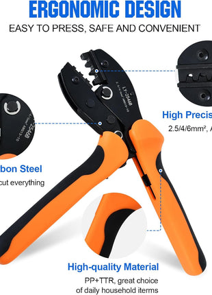 ECO-WORTHY Solar Crimper Tool Kit 13 PCS Solar Tools - a Crimper, 10 Pairs of Solar Connectors, 2 Pairs of Solar Connector Spanner Wrench for Solar Panel Cable Assembly and Installation