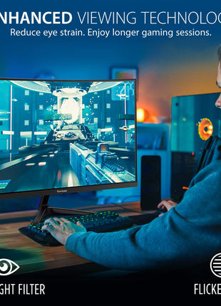 ViewSonic VX2718-2KPC-MHD 27 Inch Curved 1440p 1ms 180Hz Gaming Monitor with FreeSync Premium, Eye Care, HDMI and Display Port