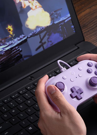 8BitDo Ultimate 2C Wired Controller for Windows PC and Android, with 1000Hz Polling Rate, Hall Effect Joysticks and Hall Triggers, and Remappable L4/R4 Bumpers (Purple)