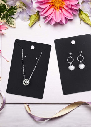MIAHART 150 Set Earring Display Card with 150 Pcs Self-Seal Bags, Earring Holder Card for Selling DIY Ear Studs, Earrings and Jewelry Display (Black)