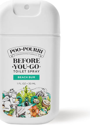 Poo-Pourri Before-You-Go Pocket Toilet Spray, Travel Essentials, Beach Bum, 1 Fl Oz, Up to 50 Uses, On-The-Go Bathroom Odor Deodorizer with Essential Oils, TSA Approved Size, Coconut Orchid Scent