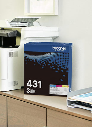 Brother TN-431 3PK, Cyan, Magenta, Yellow, Standard Yield, Model: TN4313PK