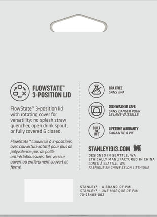Stanley Quencher Tumbler Lid 40 oz | Twist on Flowstate 3 Position Lid Replacement for Tumbler with Handle | Accessory fits Stainless Steel Drinking Cup | BPA Free | Clear