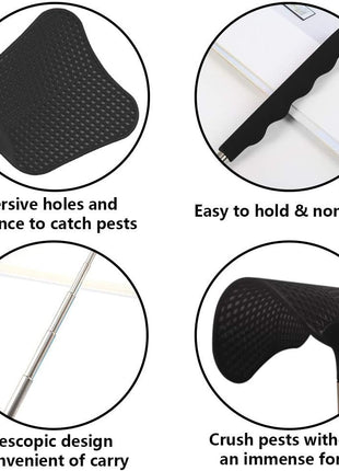 Foxany Telescopic Fly Swatters, Durable Plastic Fly Swatter Heavy Duty Set, Flyswatter with Stainless Steel Handle for Indoor/Outdoor/Classroom (2 Pack)