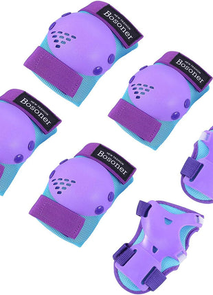 BOSONER Kids/Youth Knee Pad Elbow Pads for Roller Skates Cycling BMX Bike Skateboard Inline Rollerblading, Skating Skatings Scooter Riding Sports