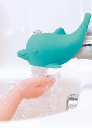 Nuby Bathtub Safety Spout Guard - Compatible with Most Standard Faucets - Bath Toys - Dolphin