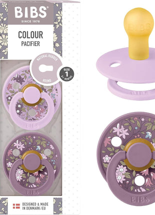 BIBS Pacifiers Colour Collection | Natural Rubber Baby Pacifier | Set of 2 BPA-Free Soothers | Made in Denmark | 0+ Months (Pack of 2) | Dusty Blue/Steel Blue
