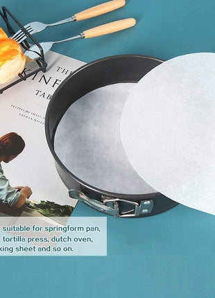 8 Inch Parchment Paper Rounds, Set of 100, Non Stick Baking Parchment Circles, Round Parchment Paper for Round Cake Pan, Springform Pan, Tortilla Press and so on