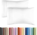 Queen Pillow Cases Set of 2   Ultra Soft Hotel Quality Pillowcase Covers   Comfy, Cozy & Wrinkle Free   Shrinkage, Stain and Fade Resistant   Machine Washable Pillow Protectors   2 Piece Set   White