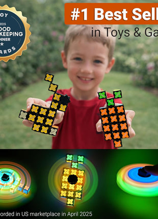 TOSY Magnet Fidget Spinner Mini - 8 Blocks, 3 in 1 Toy: Transformable Fidget Spinner, Infinity Cube, 2x2 Puzzle Cube, Stress Relief, STEM Sensory Magnet Tiles Birthday Gift for Kids/Boys/Girls/Adults