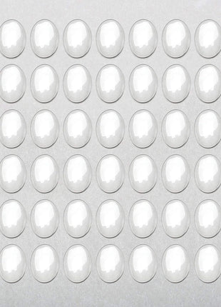 dophee Oval Glass Cabochon for Jewelry Making, Clear Dome Tiles Cabochons with Flat Back, Dome Bead Cameo Cabochon Tile for DIY Craft Photo, Pendants, Rings, Necklace, 25x18mm, 50-Pack