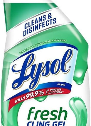 Lysol Toilet Bowl Cleaner Gel, For Cleaning and Disinfecting, Stain Removal, Forest Rain Scent, 24oz