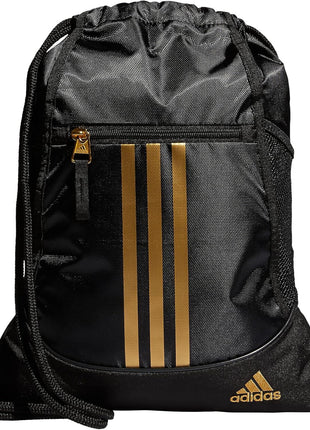 adidas Alliance Sackpack – Drawstring Backpack for Sports, Small Gym Bag, Black/2, OSFA