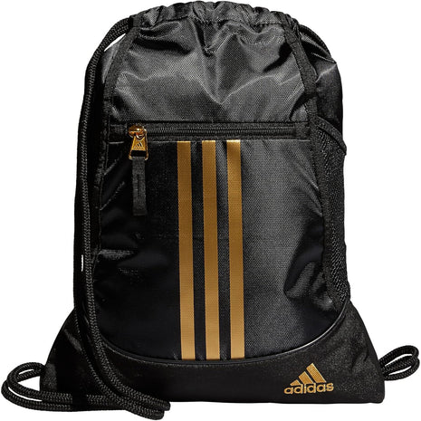 adidas Alliance Sackpack – Drawstring Backpack for Sports, Small Gym Bag, Black/2, OSFA