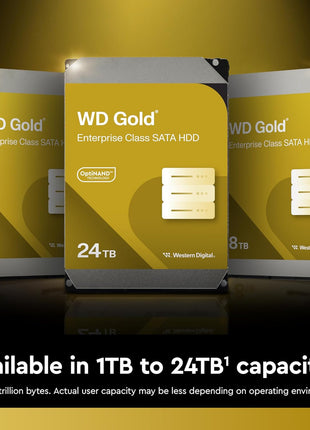 Western Digital 12TB WD Gold Enterprise Class Internal Hard Drive - 7200 RPM Class, SATA 6 Gb/s, 512 MB Cache, 3.5 inch - WD122KRYZ