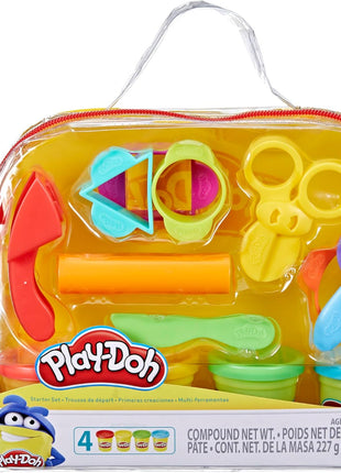 Play-Doh Starter Set 9-Piece Kit with Storage Tote & 4 Modeling Compound Cans, Ages 3+, Presentation May Vary | 4 Modeling Compound Cans, Arts and Crafts for Kids, Back to School Classroom Supplies, Preschool Toys, Ages 3+