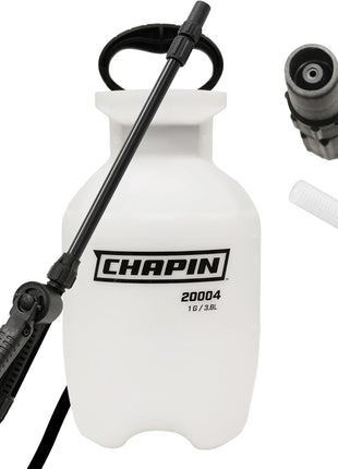 Chapin 1-Gallon Pump Sprayer, Easy Use for Home & Garden | Durable lightweight tank; ideal for weed control, plant care and cleaning with adjustable nozzle, long hose and easy pump