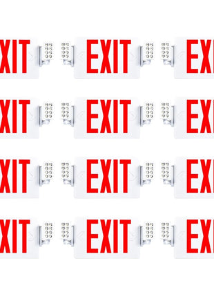Sunco 12 Pack Exit Signs With Emergency Lights, Two Adjustable LED Lights With Backup Battery, Red, 94V-0 Fire Resistant, 120-277V, Wall Or Ceiling Mount, Commercial Grade UL.