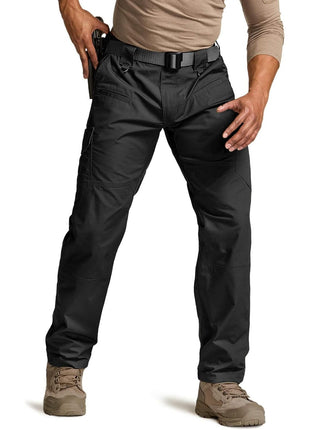 CQR Men's Tactical Pants, Water Resistant Ripstop Cargo Pants, Lightweight EDC Work Hiking Pants, Outdoor Apparel, Duratex Mag Pocket Black, 34W x 32L