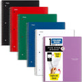 Five Star Spiral Notebook  Study App, 6 Pack, 1 Subject, College Ruled Paper, 8-1/2 inch x 11 inch, 100 Sheets, Fights Ink Bleed, Water Resistant Cover, Assorted Colors (38052)