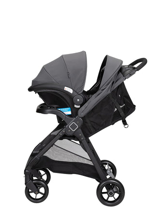 Safety 1st Smooth Ride Travel System Stroller and OnBoard FLX Infant Car Seat, Newborn to Toddler Baby Combo, Easy-Install, Large Canopy, Ample Storage, Foldable, Rear-Facing 4-30 lbs, Monument