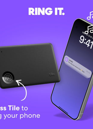 Life360 Tile Starter Pack - Bluetooth Trackers and Item Finders for Keys, Wallets & More. Both iOS and Android Compatible. Phone Finder. 2-Pack (Black Mate/Slim)
