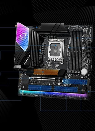 ASRock B860M Lightning WiFi Motherboard - Intel B860, LGA1851, DDR5 8666+ (OC), PCIe 5.0, Thunderbolt 4, WiFi 6E, 12+1+1+1+1 Power Phase, 4X M.2, USB 3.2 Gen2, Killer 2.5G LAN