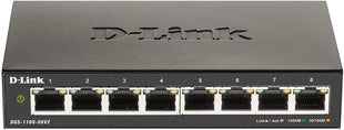 D-Link 8-Port Gigabit Smart Managed Ethernet Switch, L2,VLANs, QoS, IGMP Snooping, LAG, Sturdy Metal with Shielded Ports, Desktop, Fanless, Follows NDAA/TAA, Lifetime Product Coverage (DGS-1100-08V2)