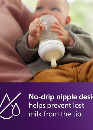 Philips Avent Natural Response Baby Bottle Nipples, Extra Fast Flow, 4-Pack | Baby-Controlled Flow, No-Drip Design, Anti-Colic Valve, Wide Breast-Shaped Nipple, BPA-Free, 4-Pack, SCY965/44