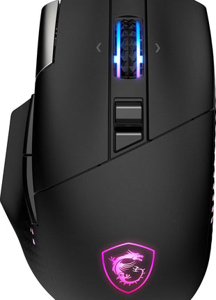 msi Versa PRO W Gaming Mouse, 26000 DPI, 70M+ Clicks, OMRON Optical Micro Switch, Optical Sensor, Ergonomic Ambitextrous Hand Design, RGB Light