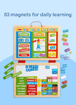 Melissa & Doug My First Daily Magnetic Calendar, Classroom Calendar for Kids Activities with Weather & Seasons, Preschool Toys for Girls & Boys Ages 4+