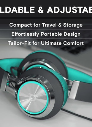 ARTIX CL750 Adults & Kids Headphones with Cord, Microphone & Volume Control - Wired Headphones with Mic, Plug In Teens Corded Head phones Wire for Laptop, Computer, Chromebook, iPad & Tablet 3.5mm Aux