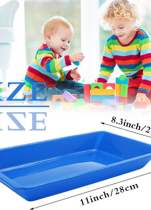 10 Pack Plastic Art Trays: 8 Color Sensory Trays for Kids Crafts & DIY Projects