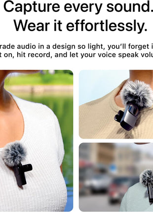 Mini Mic Pro (Latest Model – #1 Microphone for iPhone & Android, Wireless Mini Microphone, Clear Voice, Noise Cancelling, Lavalier Mic for TikTok, YouTube & Interviews