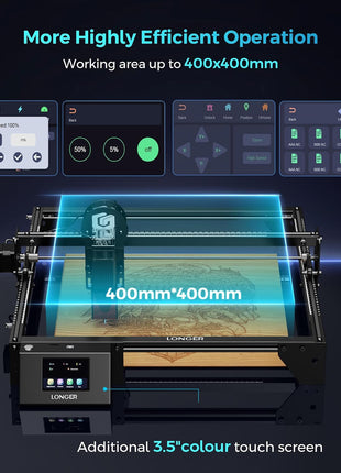 LONGER Laser Engraver Ray5 10W, 60W DIY Laser Cutter and Laser Engraving Machine with 3.5" Touch Screen,0.06mm Laser Spot 10000mm/min, Offline Usage CNC Laser Engravers for Wood Metal Acrylic Glass