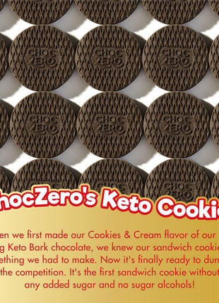 ChocZero Keto Chocolate Sandwich Cookies with Creme - Low Sugar Gluten Free Dunkies (1 Box, 9oz)
