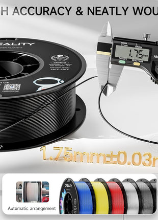 CREALITY PETG Filament 1.75mm 3D Printer Filament, 1kg (2.2lb) Neatly Wound Spool, Dimensional Accuracy ±0.03mm, Fit for Ender, Bambu Lab, Anycubic,ELEGOO FDM Printers, Black