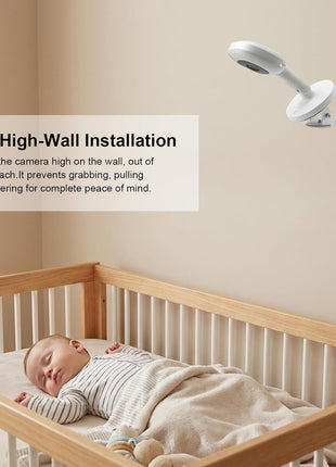 Metal Wall Mount Fits for Nanit Pro Smart Baby Monitor, 360° Rotation & Tilt Adjustable, High Wall Bracket Keeps Camera Out of Baby's Reach, Sturdy Security Cam Accessory Easy Installation, White