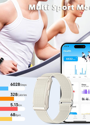 Smart Bracelet for Women and Men with 2 Bands, Screenless Fitness Tracker No Screen Lightweight for 100+ Sports IP68 Waterproof Wearable Activity Wristband Heart Rate Sleep Monitor