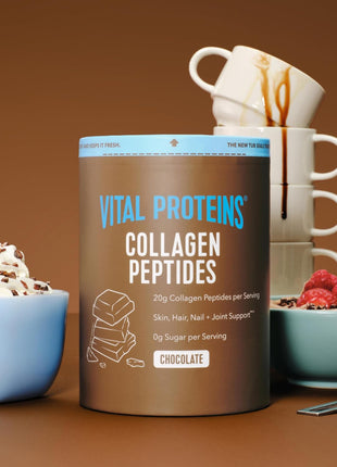 Vital Proteins Grass Fed Collagen Powder, Chocolate, 17.1 oz | Type I & III Collagen, Supports Hair Skin Nails & Joints, Hydrolyzed Collagen, Chocolate Flavor, 18 Servings
