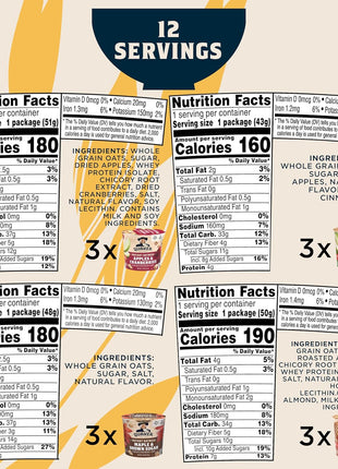 Quaker Instant Oatmeal Express Cups, 4 Flavor Variety Pack, 1.76 Ounce (Pack of 12)