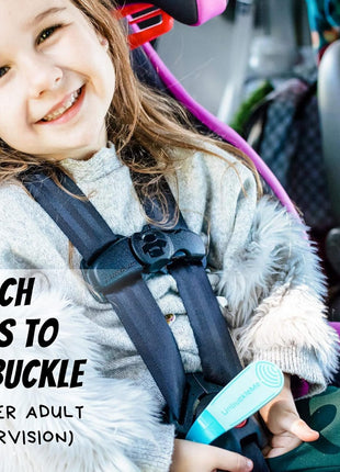 UnbuckleMe Car Seat Buckle Release Tool - Easy Opener Aid for Arthritis, Long Nails, Older Kids - Button pusher for infant, toddler, convertible 5 pt harness car seats - As Seen on Shark Tank (Aqua)